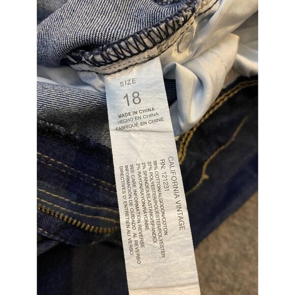 California Vintage Jeans Womens 18 Blue Dark Wash Straight High Rise Stretch - Picture 3 of 8